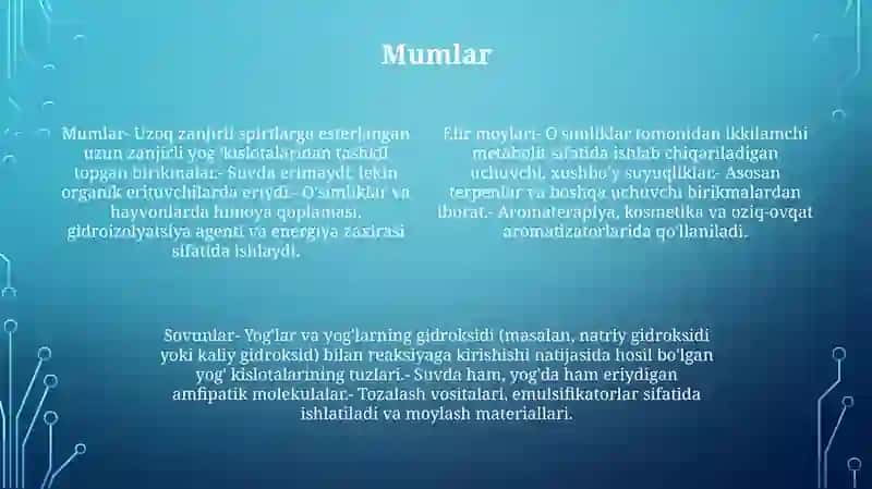 Sovunlanadigan Lipidlar.Oddiy Lipidlar 3