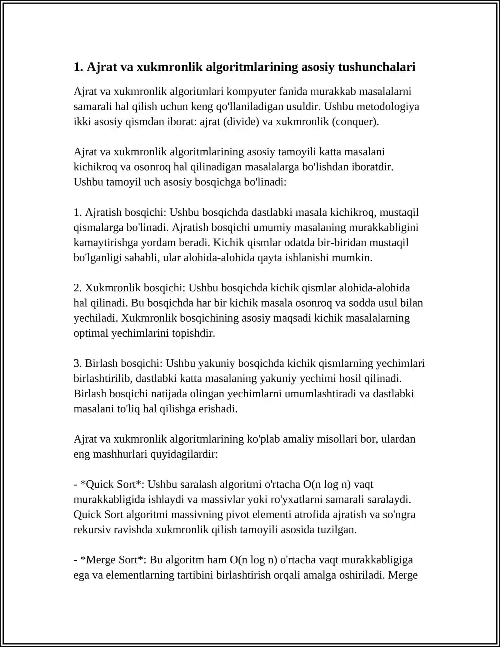 "AJRAT VA XUKMRONLIK QIL" TILIDAGI ALGORITMLAR 3