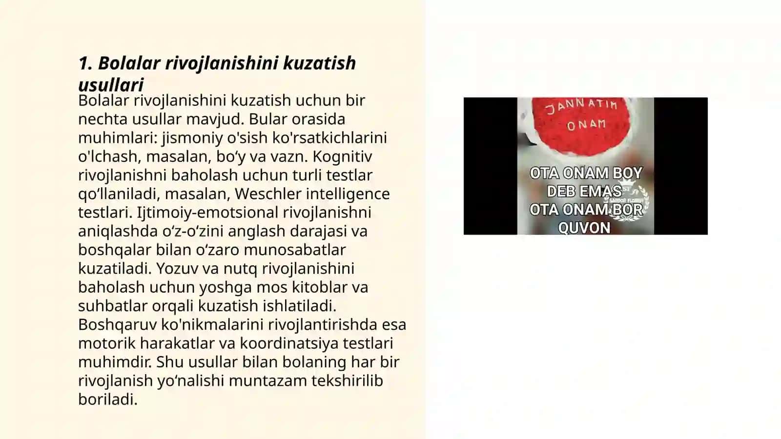 Bolalar rivojlanishini kuzatish usullari 3