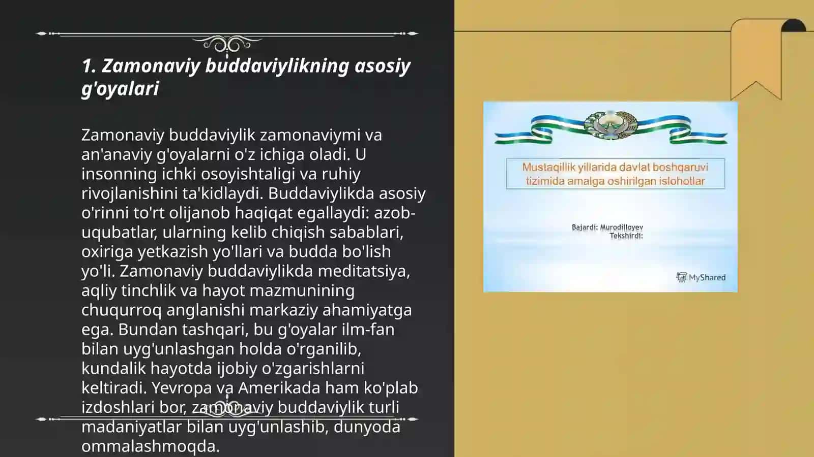 Modern buddaviylikning òziga xos hususiyatlari 3