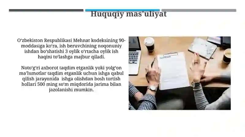 Ish shartnomasini bekor qilish 3