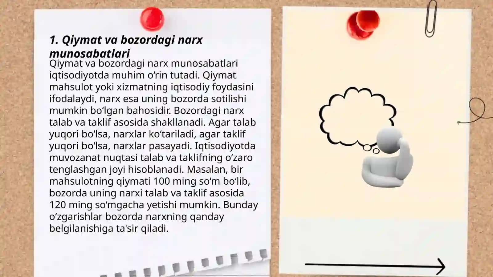 Qiymat va bozordagi narx munosabatlari 3