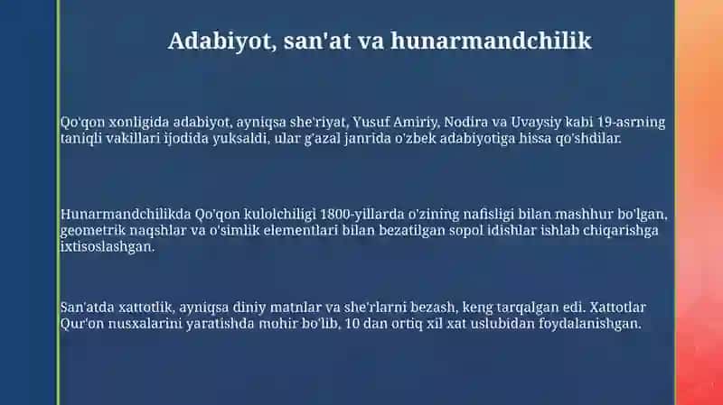 Qo'qon xonligining madaniy hayoti 3