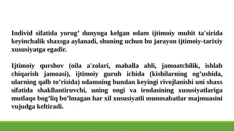 SHAXS TO’G’RISIDA UMUMIY TUSHUNCHA 3
