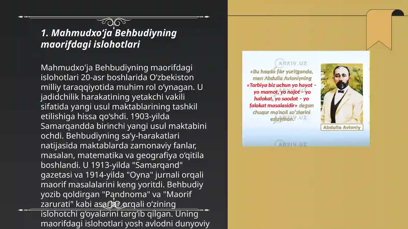 Mahmudxoʻja Behbudiyning maorifdagi islohotlari 3