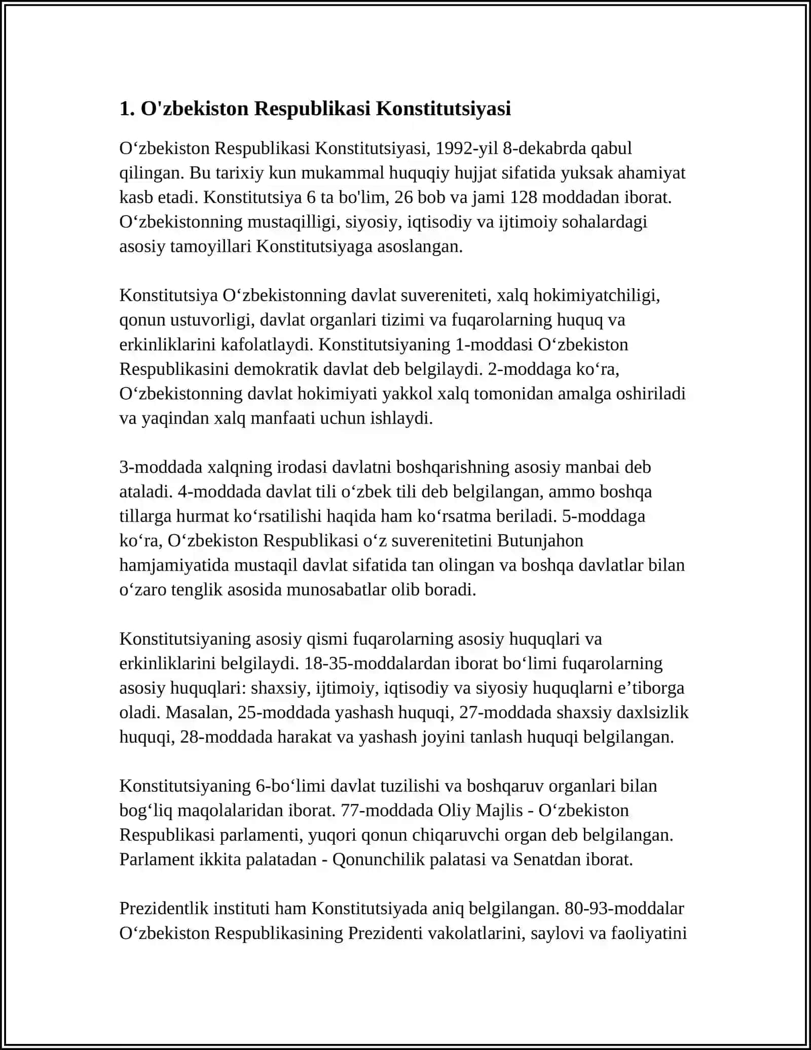 O'ZBEKISTON RESPUBLIKASI KONSTITUTSIYASI 3