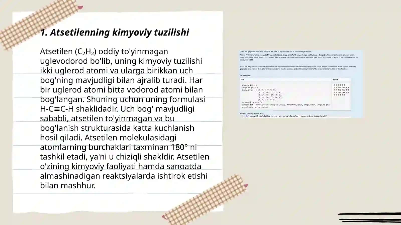 Atsetilen olinishi va xossalari 3