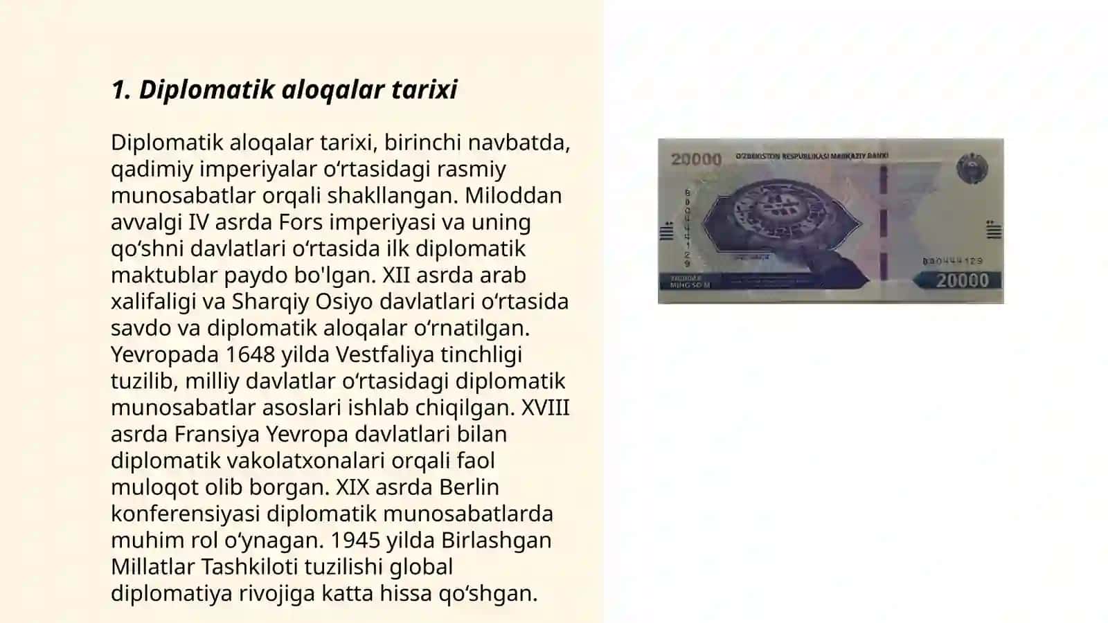 Diplomatik aloqalar tarixi 3