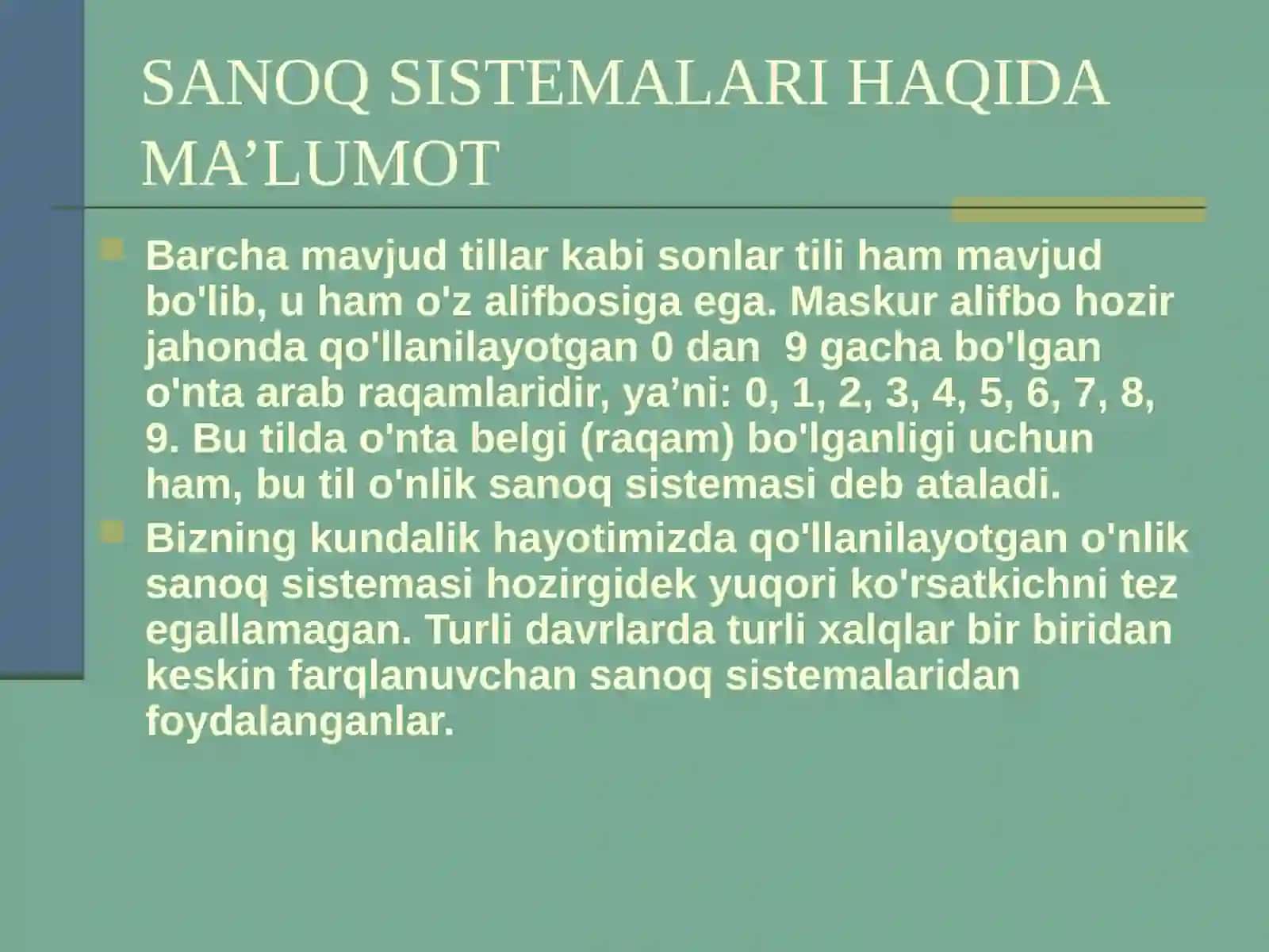 Sanoq Sistemalari Haqida Ma’lumot 3