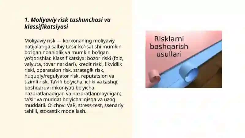 Korxonada moliyaviy risklarni boshqarish 3