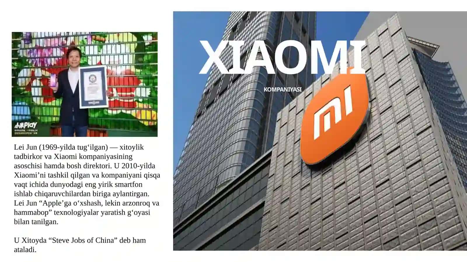 XIAOMI KOMPANIYASI 3