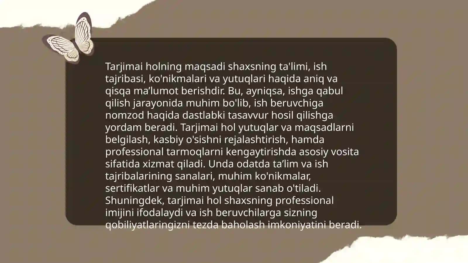 Tarjimai hollarning yozilish tartibi va o'ziga xos xususiyatlari 3