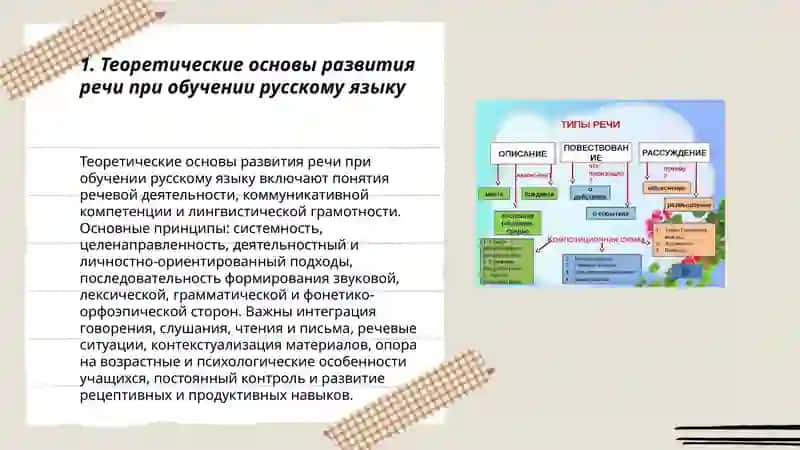 Научно-методическая основа подготовке учебного материала по русскому языку для развития речи 3
