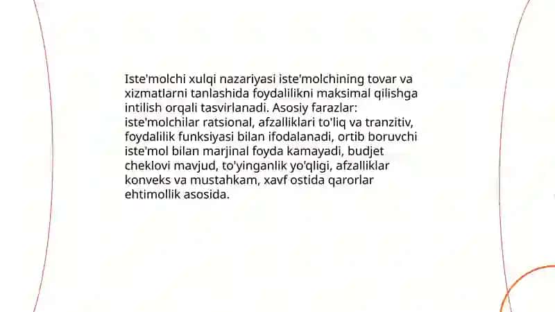 Iste'molchi xulqi nazariyasi 3