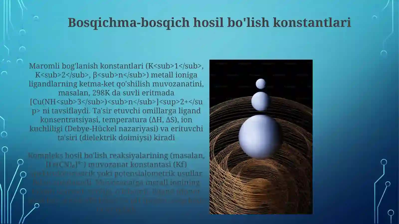Kompleks hosil bo'lish muvozani ta'siri 3