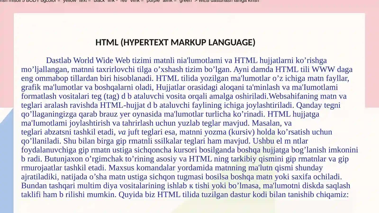 Tibbiyotda axborot texnologiyalari fanidan “PHP tilida kafedra veb-sahifasini yaratish” mavzusida tayyorlangan prezentatsiya 3