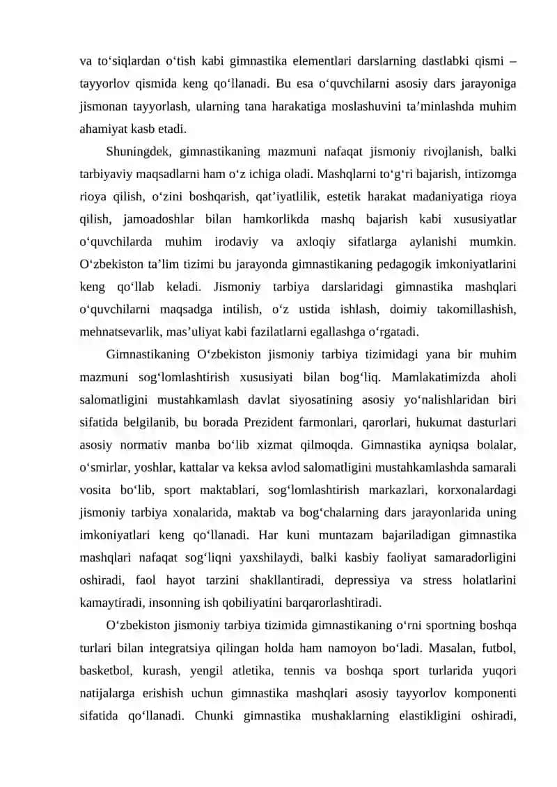 Jismoniy tarbiyada gimnastikaning oʻrni va ahamiyati 3