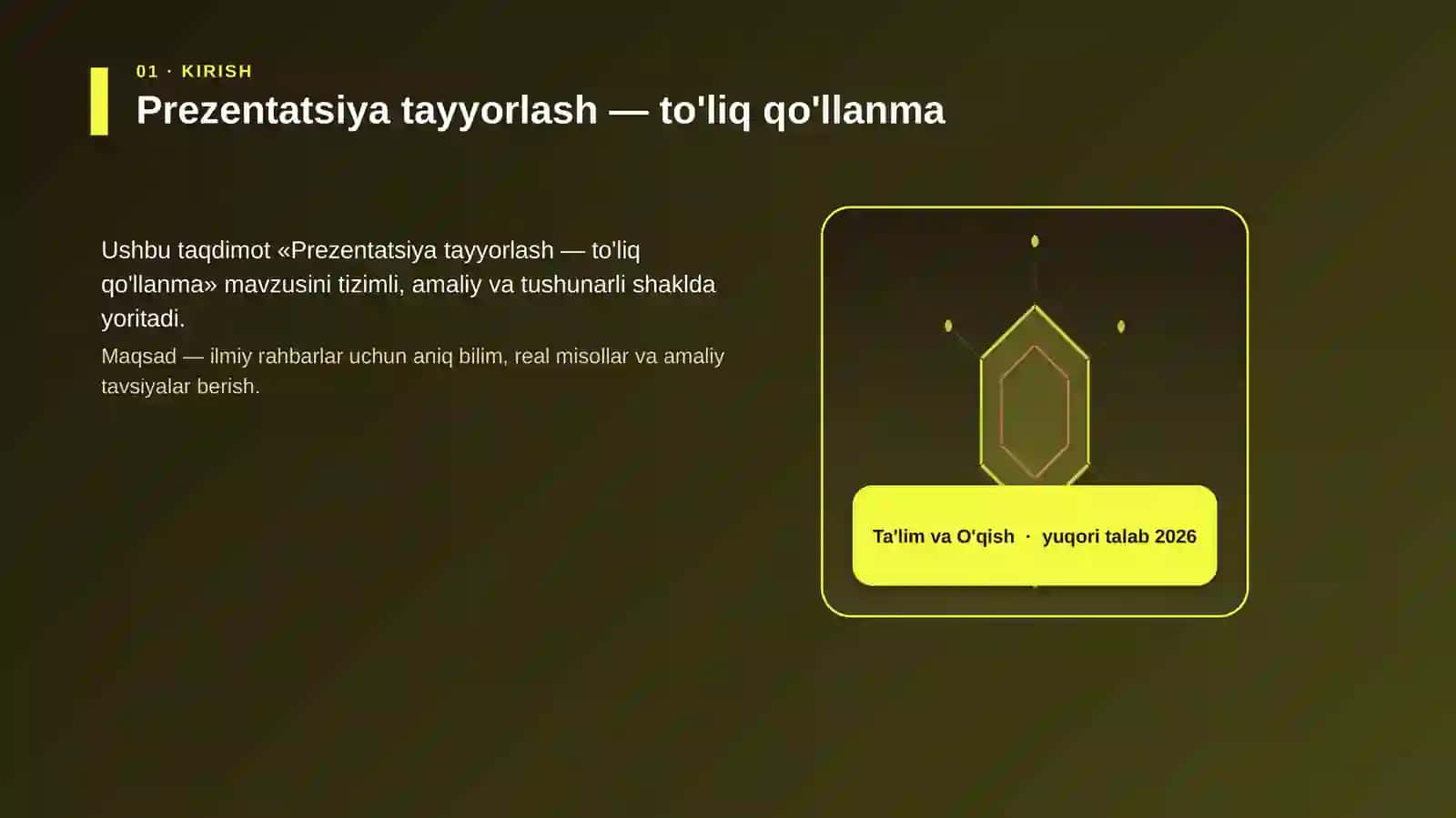 Prezentatsiya tayyorlash — to'liq qo'llanma 3