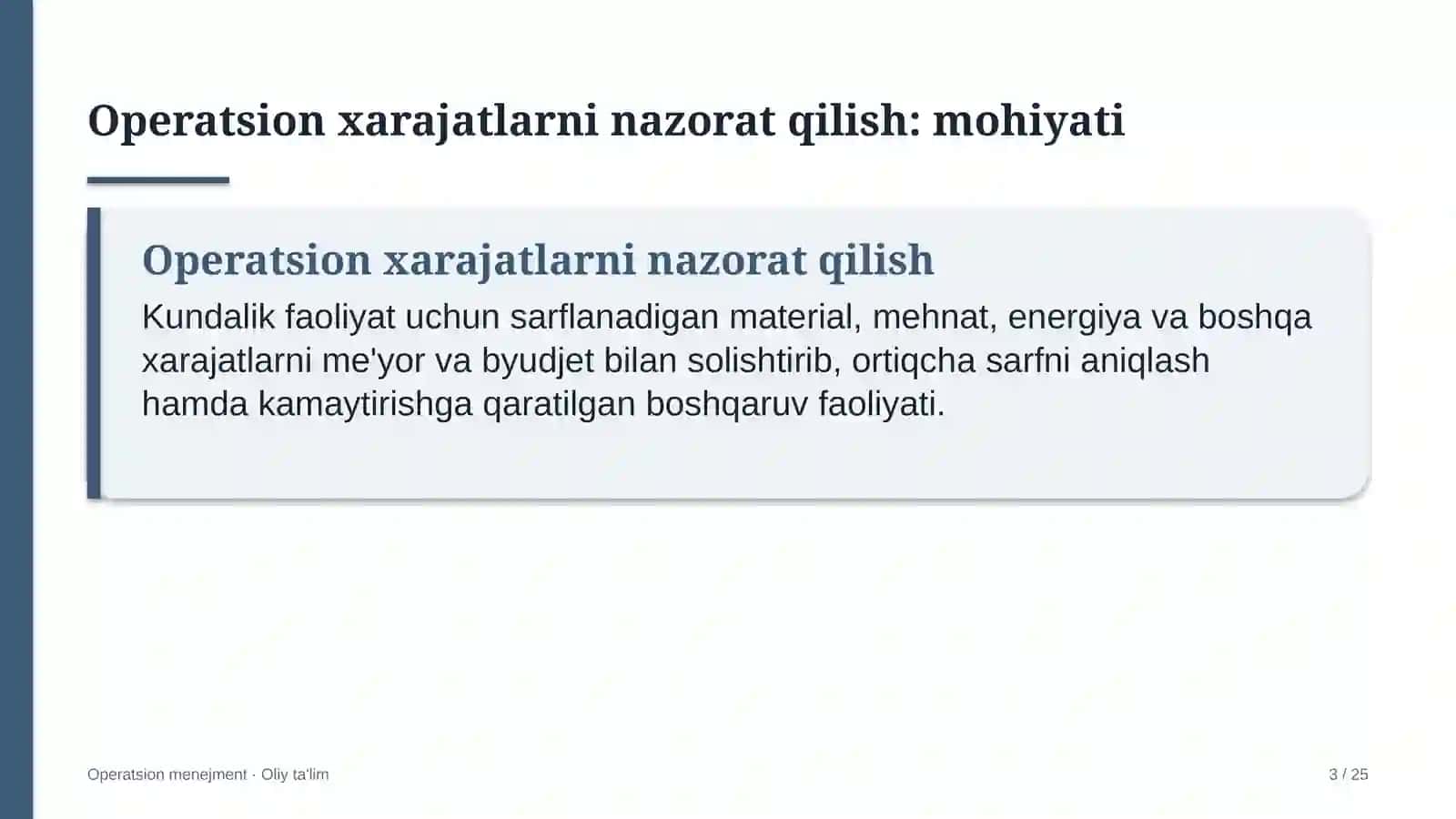Operatsion Menejment · OLIY TA'LIM 3