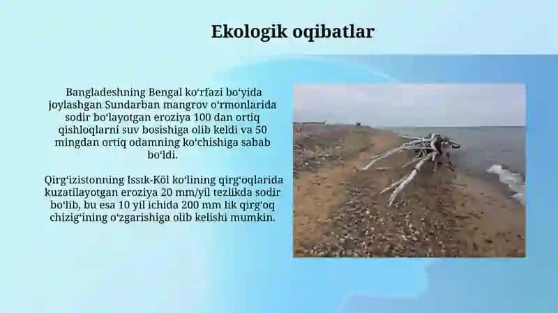 Abraziya qirgʻoqlarning yemirilishi 3