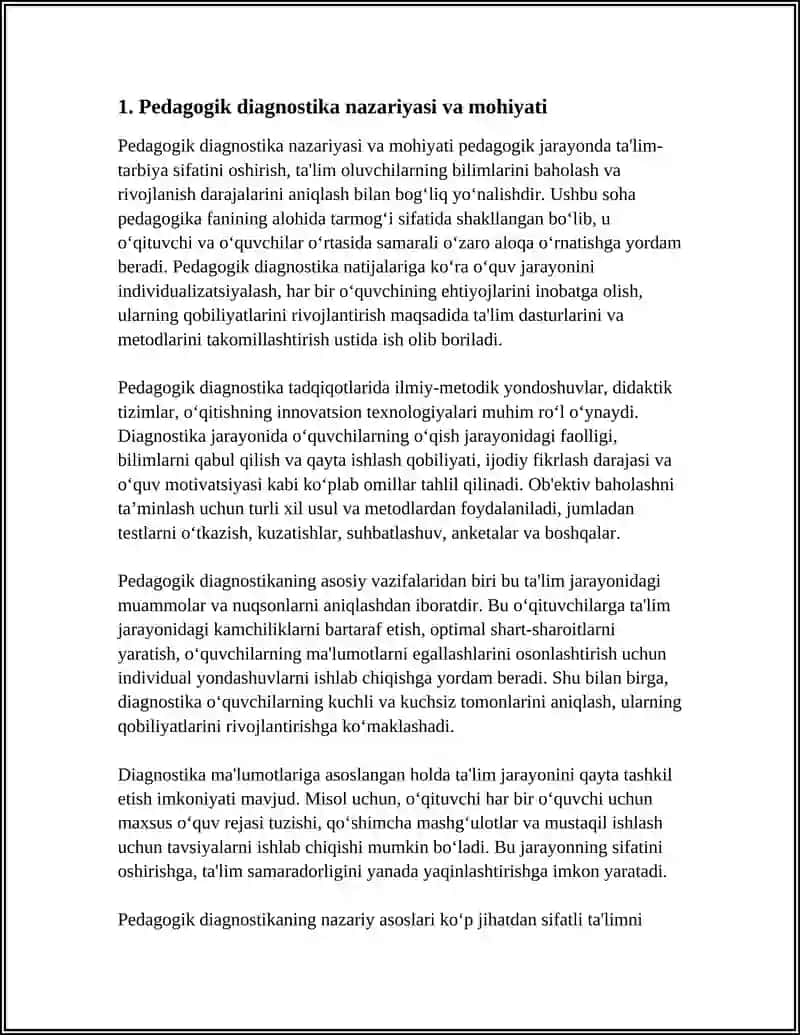 PEDAGOGIK DIAGNOSTIKA VA DIAGNOSTIKALASH 3