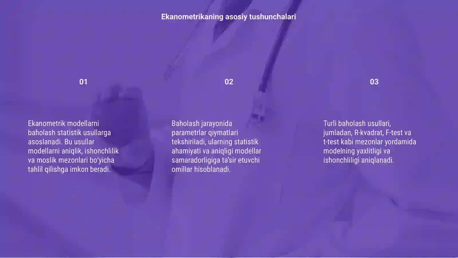 Ekanometrik modellarni baxolash 3
