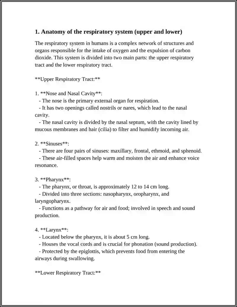 MUSTAQIL ISH: BODY SYSTEMS. RESPIRATORY SYSTEMS 3