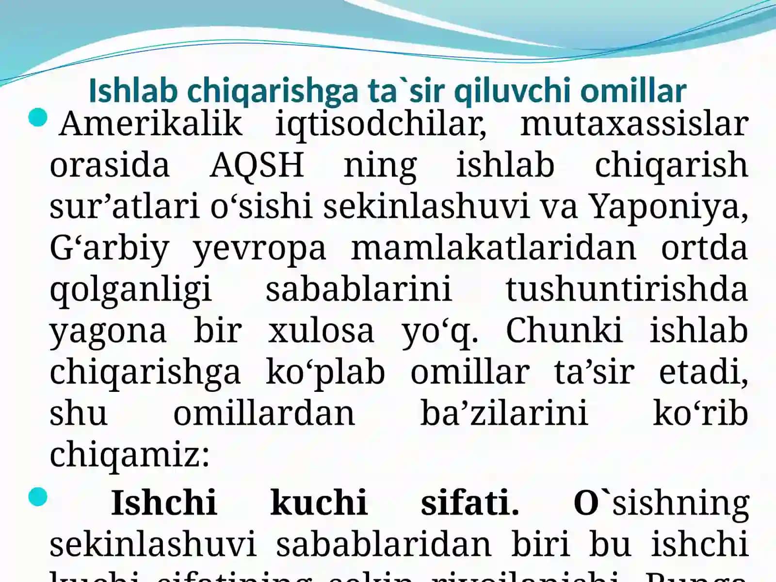 O'SISHNING SEKINLASHISH SABABLARI 3