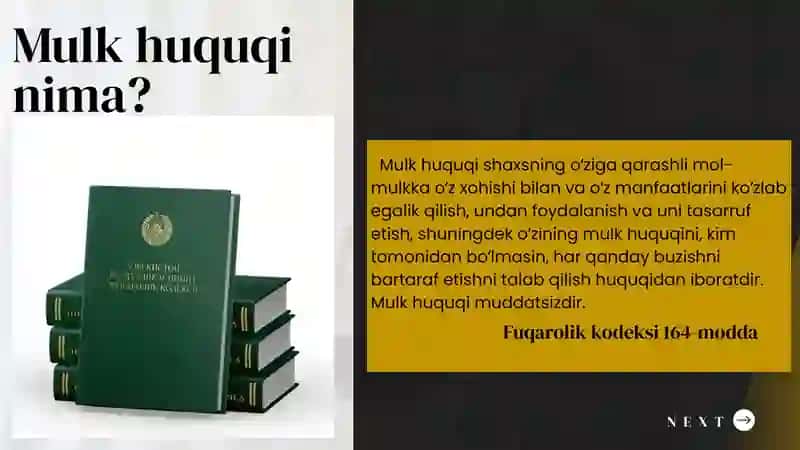 MULK HUQUQININGUMUMIY QOIDALARI 3