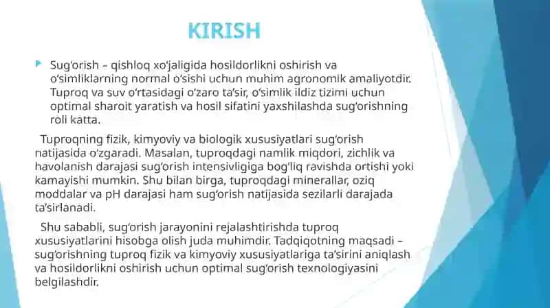 Sug’orishning tuproqga ta’siri 3
