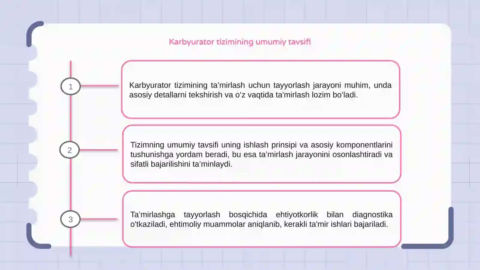 Karbyurator tizimdagi asosiy detallarni ta’mirlashga tayyorlash 3