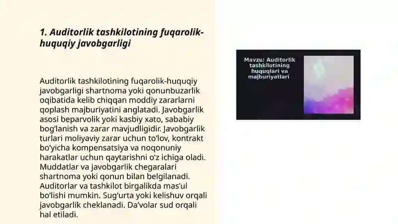 Auditorlik tashkilotining javobgarligi 3