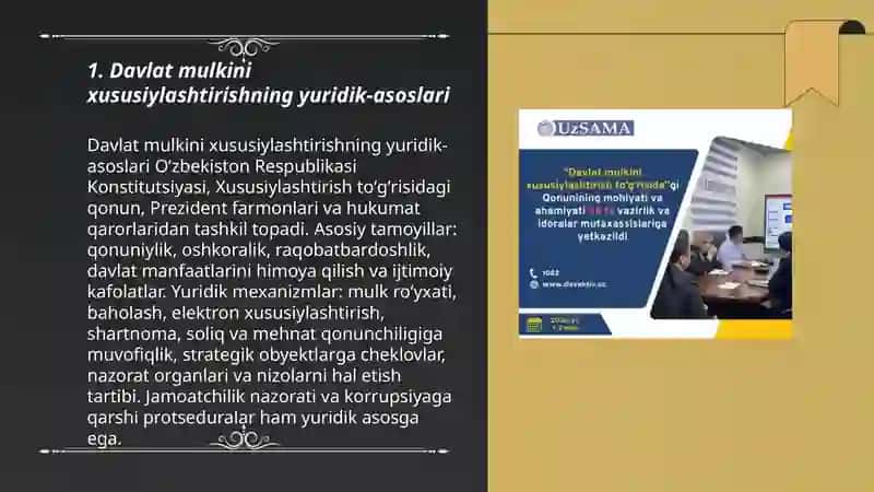 Davlat mulkini xususiylashtirishning yuridik-asoslari 3