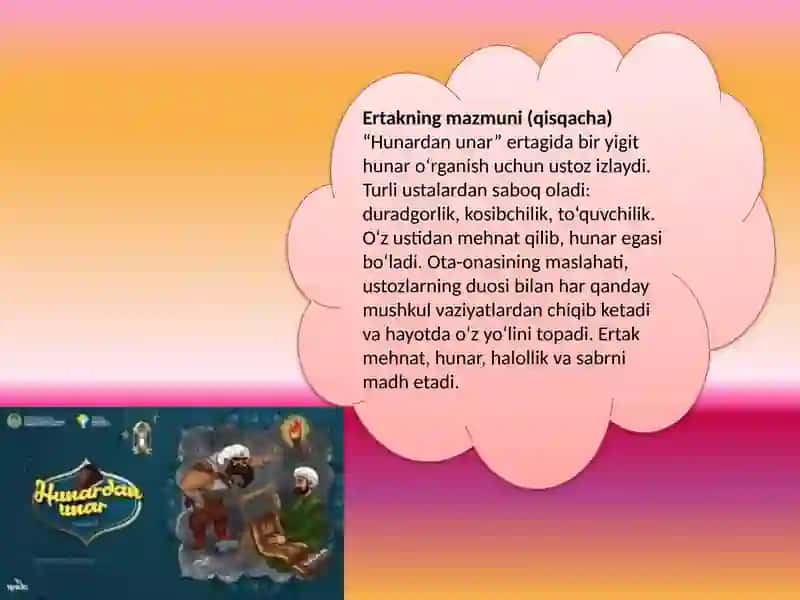 Mavzu: “Hunardan unar” 3