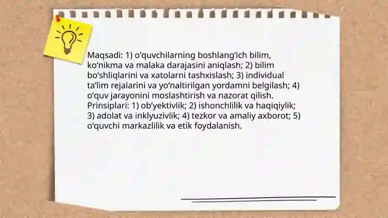 Diagnostik baholash maqsadlari va prinsiplari 3