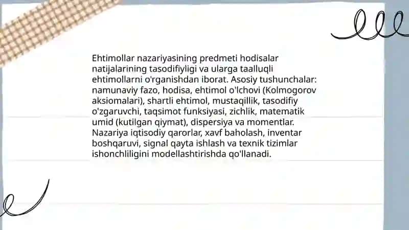 Ehtimollar nazariyasi 3