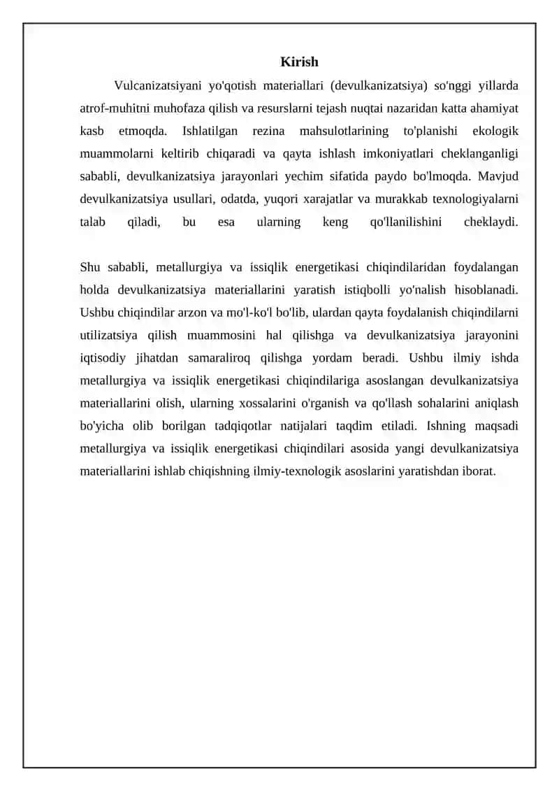 Metallurgiya va issiqlik energetikasi chiqindilaridan devulkanizatsiya materiallari 3