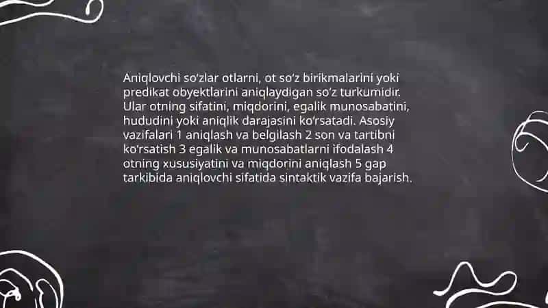 Aniqlovchi so‘zlar 3