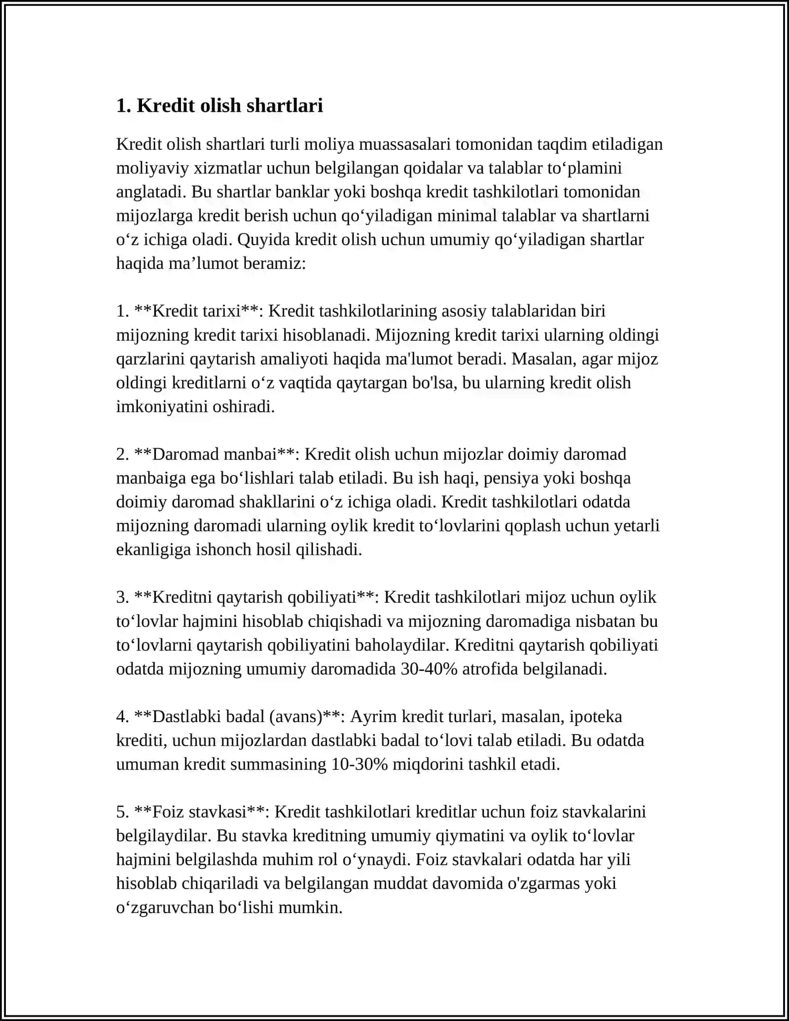 KREDITLASH SHARTLARI 3