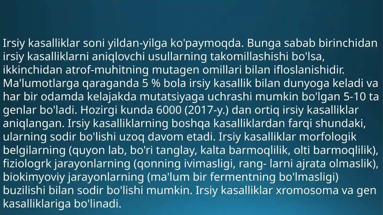 GEN KASALLIKLARI VA IRSIYATGA MOYIL KASALLIKLAR 3