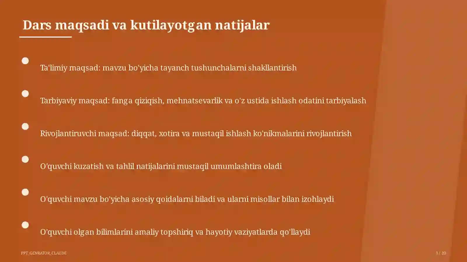 Dars rejasi 3