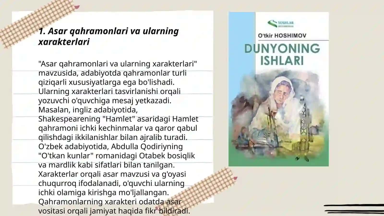 "Dunyoning ishlari" qissasi 3