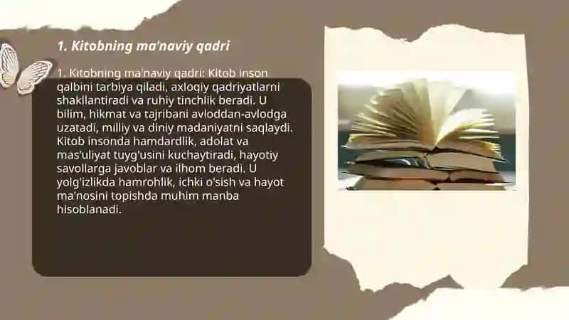 Kitobning ma'naviy qadri 3