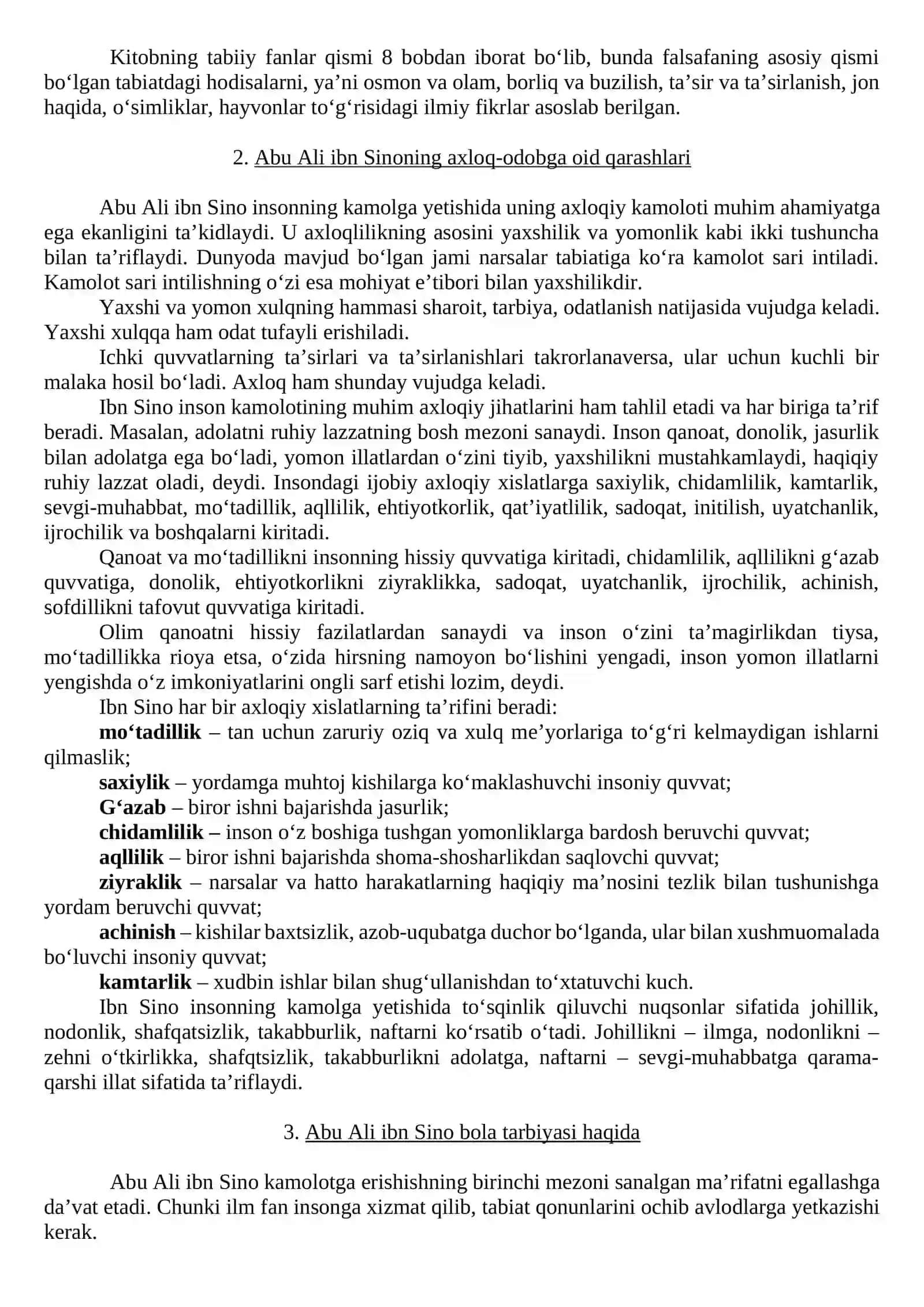 Abu Ali Ibn Sinoning umumpedagogik va didaktik g’oyalari 3