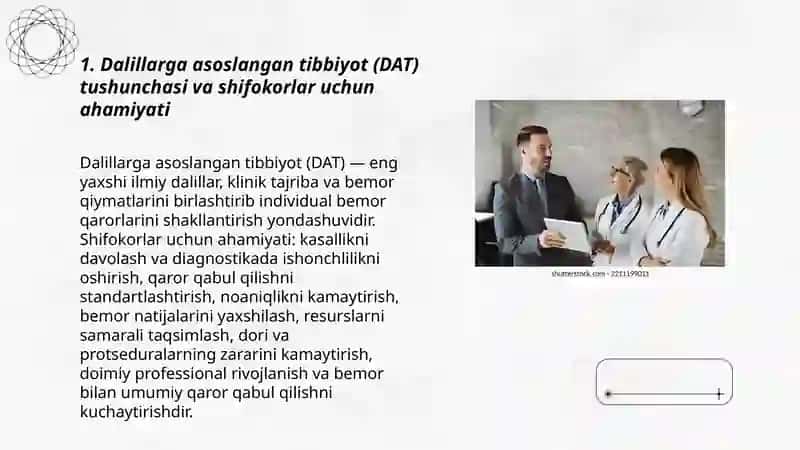 Dalillarga asoslangan tibbiyotning ahamiyati 3