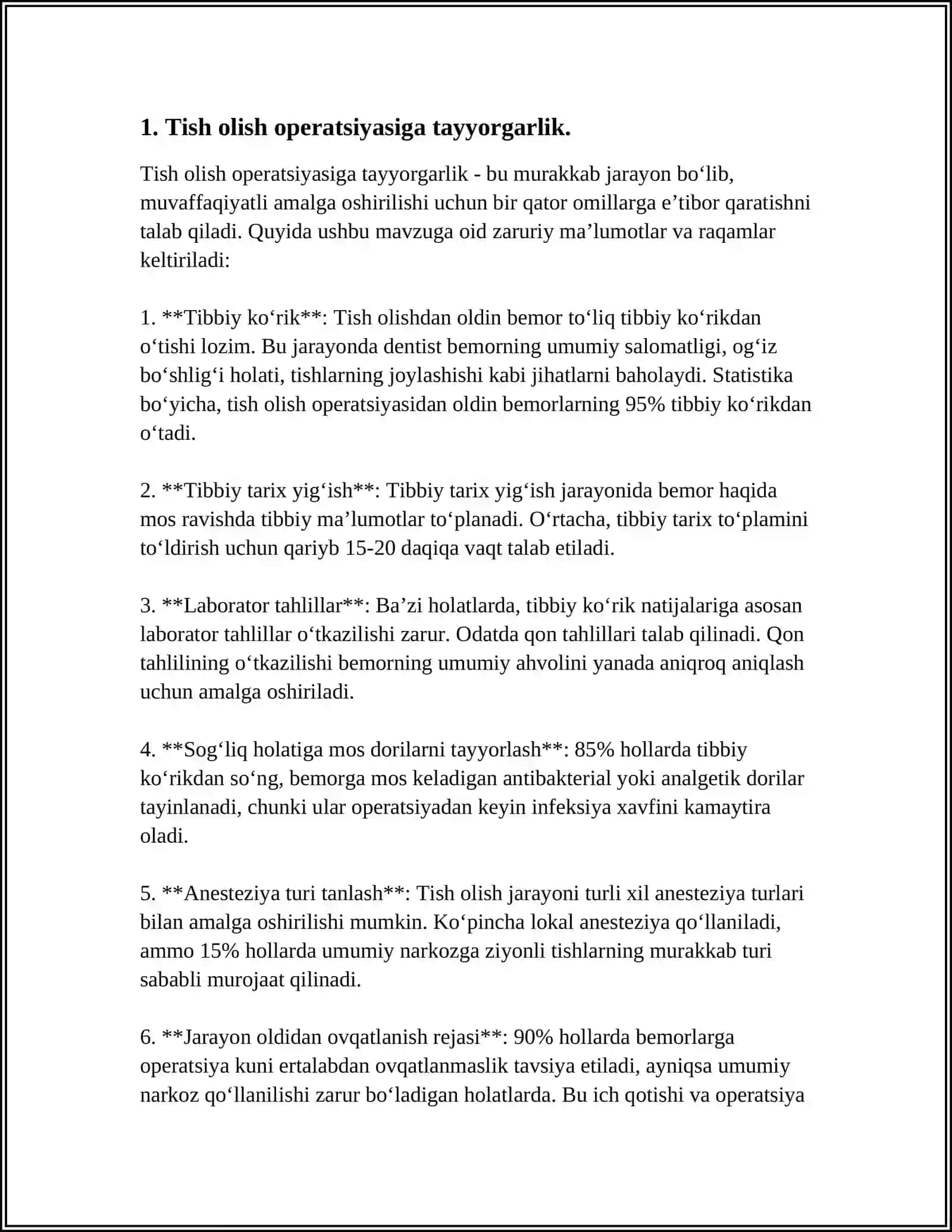TISH OLISH OPERATSIYALARI 3