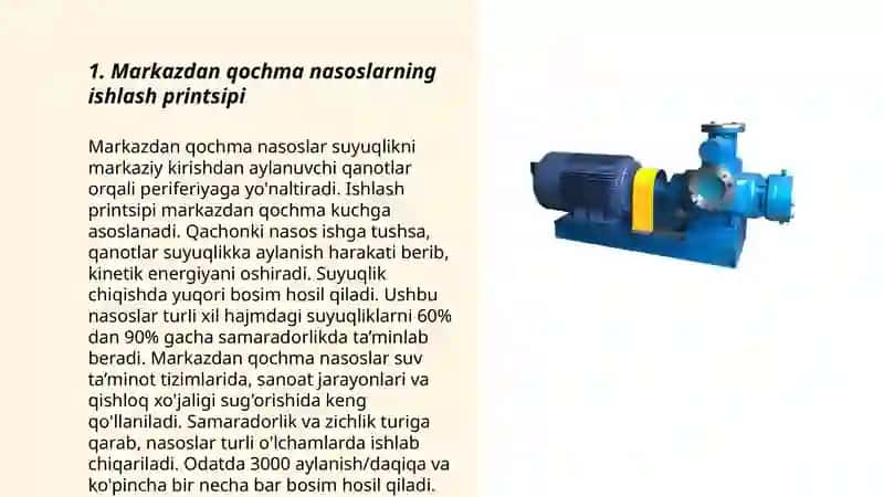 Markazdan qochma nasoslar haqida 3