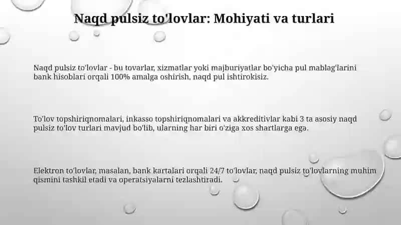 Naqd pulsiz hisob-kitob operatsiyalari 3