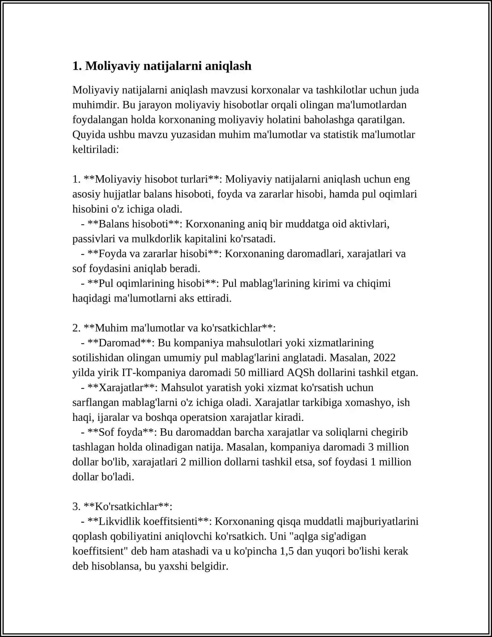 Moliyaviy natijalar hisobi 3