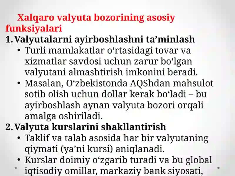 4-mavzu.Xalqaro valyuta va elektron pullar bozori 3